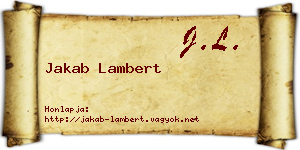 Jakab Lambert névjegykártya