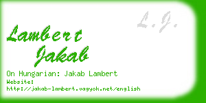 lambert jakab business card